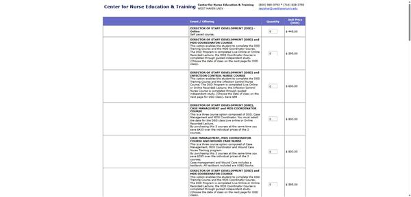 Center for Nurse Education & Training registration form